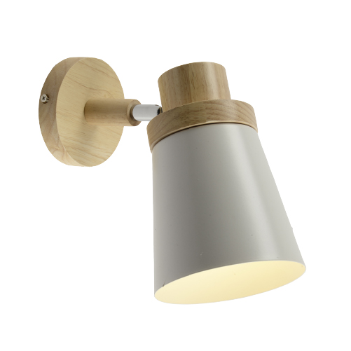 Aplique de madera paraíso 1 luz E27 con cabezal de chapa blanco